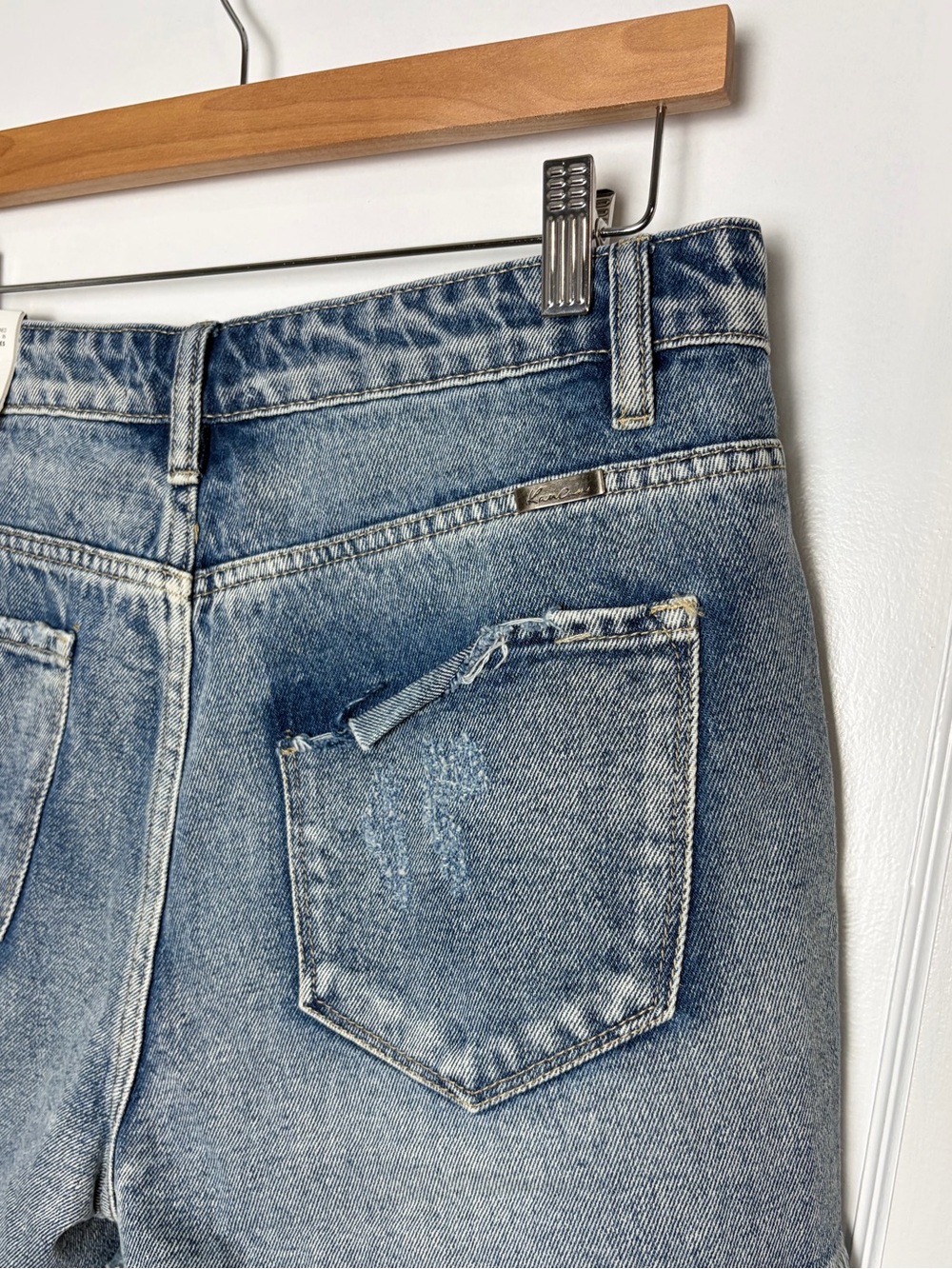 KanCan High Rise Distressed denim Shorts Large - Picture 8 of 16